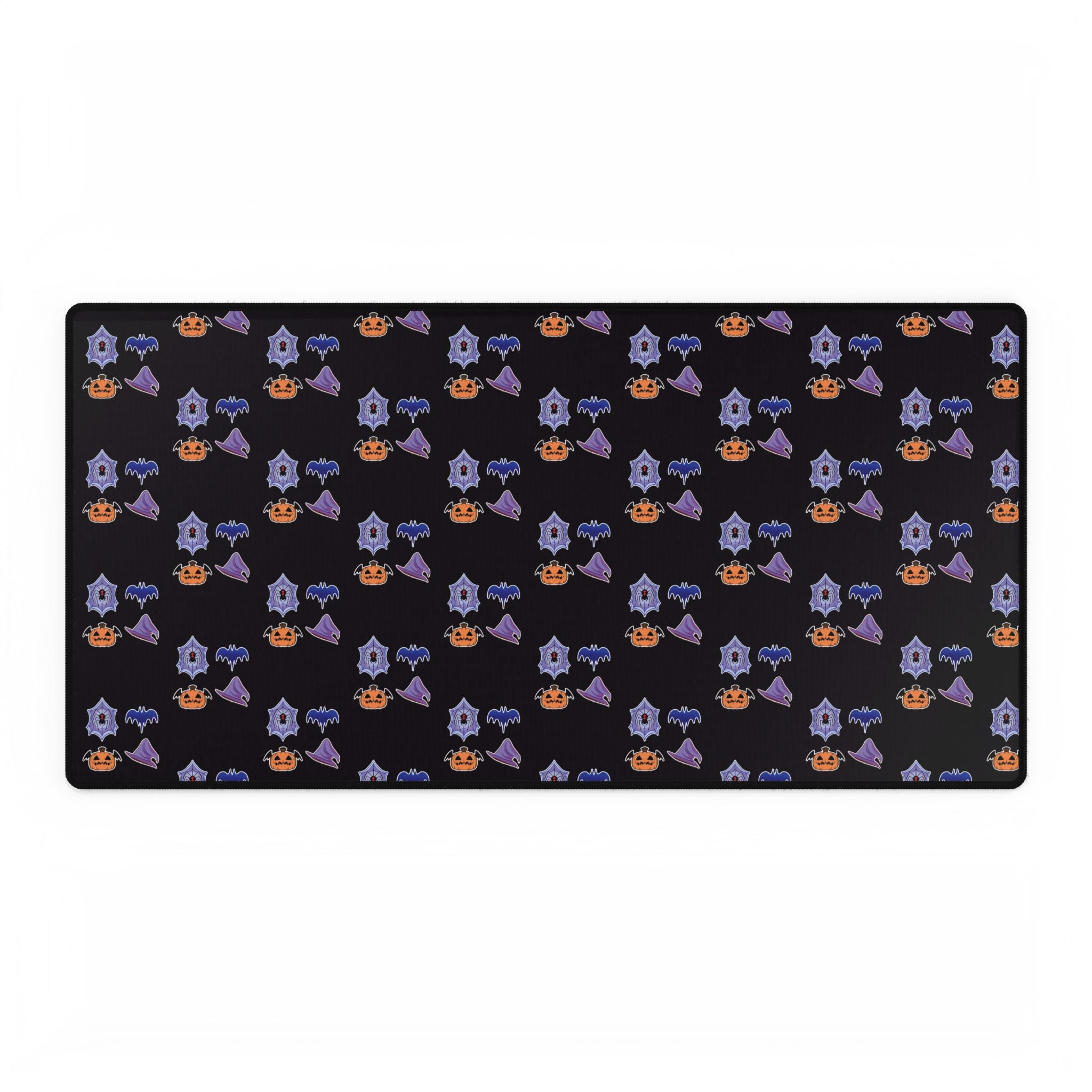Halloween Pattern Desk Mat — Cute Ghosts & Jack-o'-Lantern Extended Mouse Pad